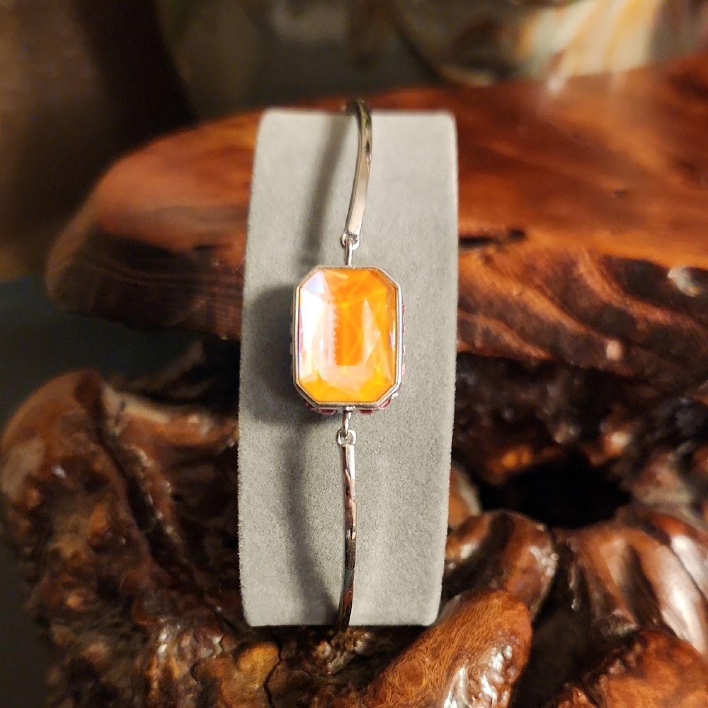 Swarovski Orbita Reversible Silver Bracelet With Pastel Colored Crystals EUC